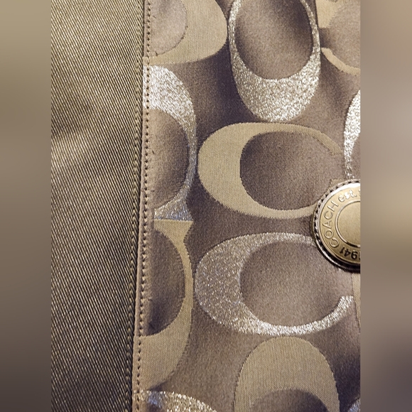 Coach Signature Stripe Metallic Logo Handbag Tote G1276 F20429 - Picture 16 of 16